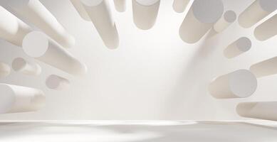 Abstract White empty interior room background 3d rendering photo