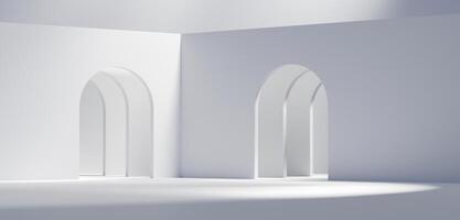 White empty interior room background, 3d rendering photo