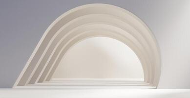 Abstract White empty interior corridor room background 3d rendering photo