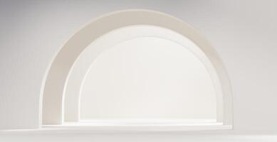 Abstract White empty interior room background, 3d rendering. photo