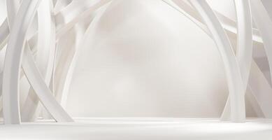 Abstract Solid White empty interior room background, 3d rendering photo