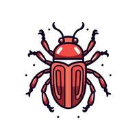 Red beetle illustration on simple backdrop vector