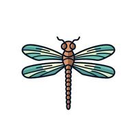 Colorful dragonfly perched on a leaf vector