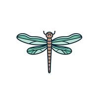 Intricate colorful dragonfly illustration vector