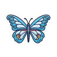 Vibrant blue butterfly with intricate patterns vector