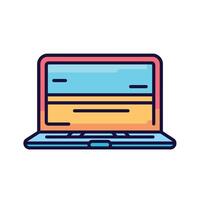 Modern laptop with colorful screen design vector