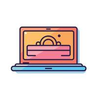 Modern laptop with a colorful toolbox interface vector