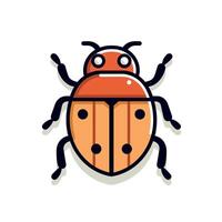 Colorful ladybug illustration with simple design vector