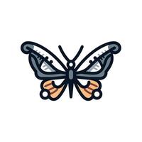 Black and grey butterfly design with wings vector