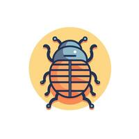 Cute bug art with simple colors vector