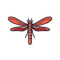 Colorful dragonfly resting on a light background vector