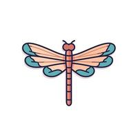 Colorful dragonfly resting on a leaf in nature vector