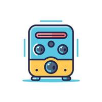 Colorful retro radio design with distinct features vector