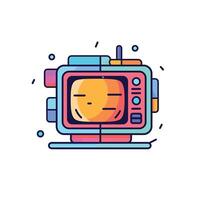 Retro television setup with colorful design vector
