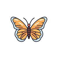 Colorful butterfly resting on a leaf vector