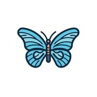 Colorful blue butterfly with intricate patterns vector