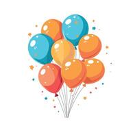 Colorful balloons floating in a festive atmosphere vector