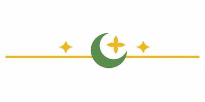 Elegant crescent moon and star underline design vector