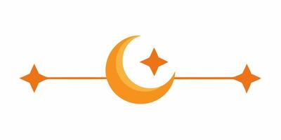 Elegant crescent moon and star underline design for decoration 1 vector