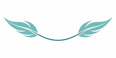 Minimalist feather underline design elegant vector