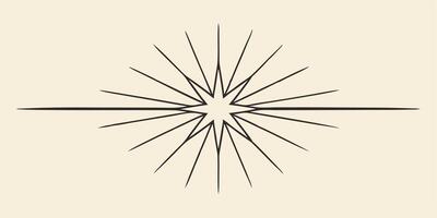 Minimal starburst underline ornament for headers and dividers vector