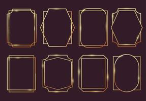 Geometric luxury frames. Modern golden linear borders with simple abstract shapes, elegant minimalistic decorative elements. collection vector