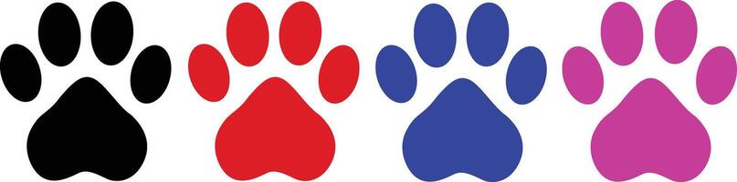 Dog paw colorful icon design on white background vector