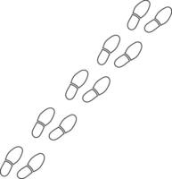 Footprint Path Outline Design Isolated on White vector