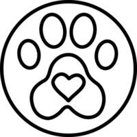 Outline Icon of a Pet Paw Isolated on Clean White Background vector