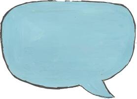 a blue speech bubble with a blank space vector