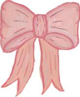 a pink bow with a large bow on it watercolor vector