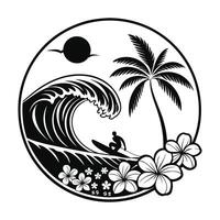 Beachside Serenity with Tropical Charm vector