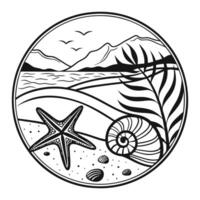 Ocean Bliss with a Tropical Beach View vector