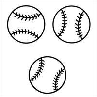 Mini Baseball Icons Stitch Variations Collection vector