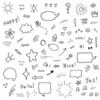 set of hand drawn doodles on a white background vector