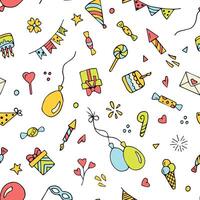 Seamless pattern for birthday party vector