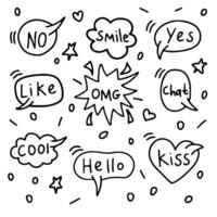 set of hand-drawn doodles on a white background vector