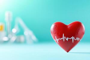 Close-up view of a hospital heart rate monitor displaying ECG patterns and showing advanced healthcare technology in a clinical setting photo
