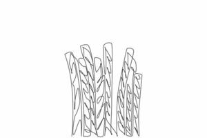 Single continuous line drawing red licorice candy sticks. The sweet one that contains many benefits. Traditional cough suppressant medicine. National Licorice Day. One line design illustration vector