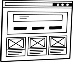 Clean Wireframe for Website Prototyping vector
