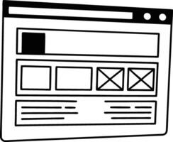 Simple Wireframe for Landing Page Design vector
