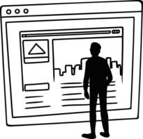 Minimalist Web Design Prototype Layout vector