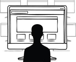 Modern Website Wireframe Grid vector