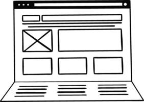 Flat Minimal Website Wireframe Design vector