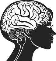 Brain Silhouette with Neural Network Design vector