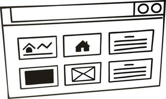 Clean and Modern Wireframe Layout vector