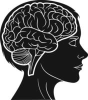 Abstract Brain Silhouette for Neuroscience vector