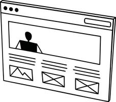 Minimalist Website Wireframe Design vector
