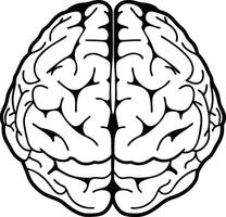 Brain Silhouette with Neurons vector