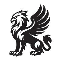 Dynamic Griffin Creature as a Mascot on a Blank White Canvas vector